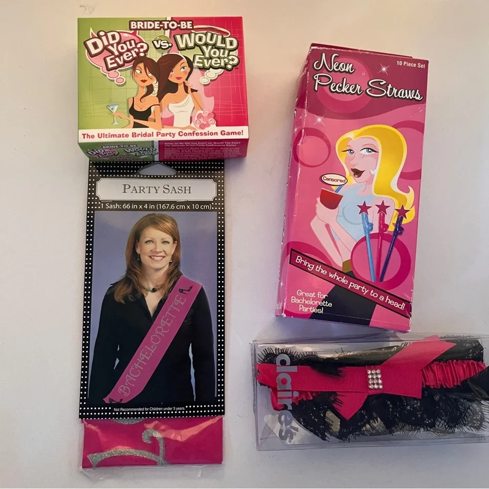 Bachelorette Party Supplies Set - Pink and Black